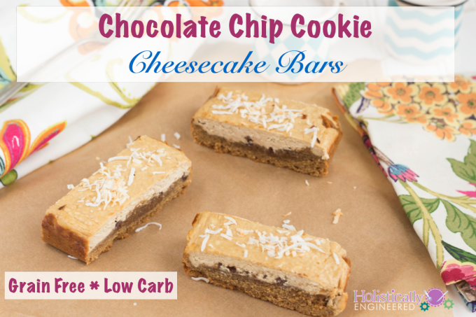 Grain Free Chocolate Chip Cheesecake Bars