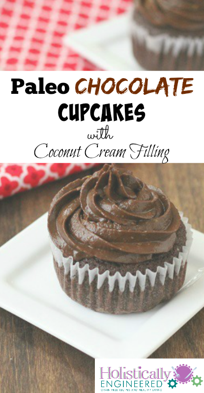 Paleo Chocolate Cupcakes with Coconut Cream Filling