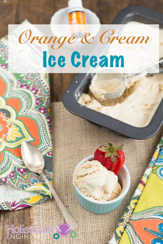 Low Carb Orange & Cream Ice Cream  #lowcarb #paleo #essentialoil