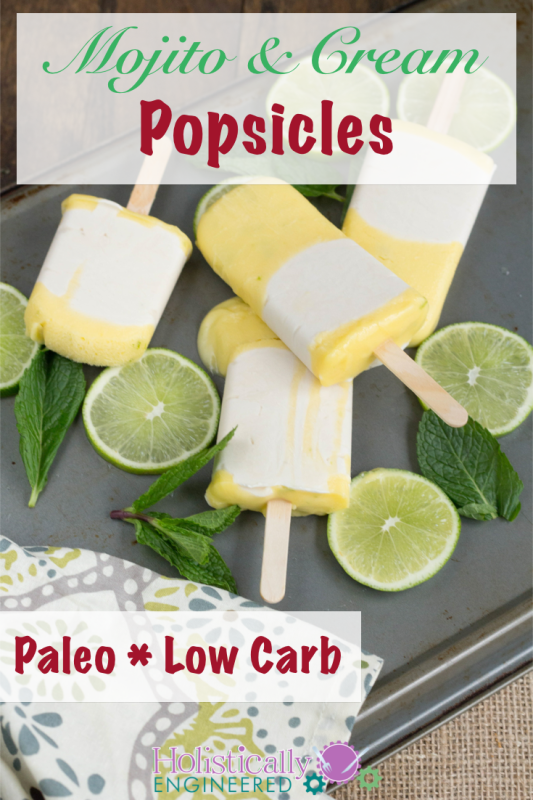 Paleo Mojito and Cream Popsicles #paleo #lowcarb #dairyfree