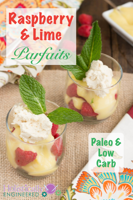 Paleo Raspberry & Lime Parfaits #lowcarb #paleo #essentialoils