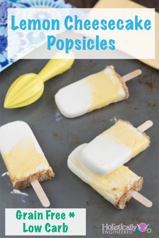 Lemon Cheesecake Popsicles #grainfree #lowcarb #dairyfree friendly