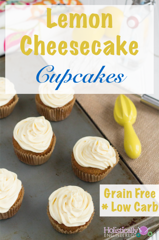 Lemon Cheesecake Cupcakes (Grain Free and Low Carb) 