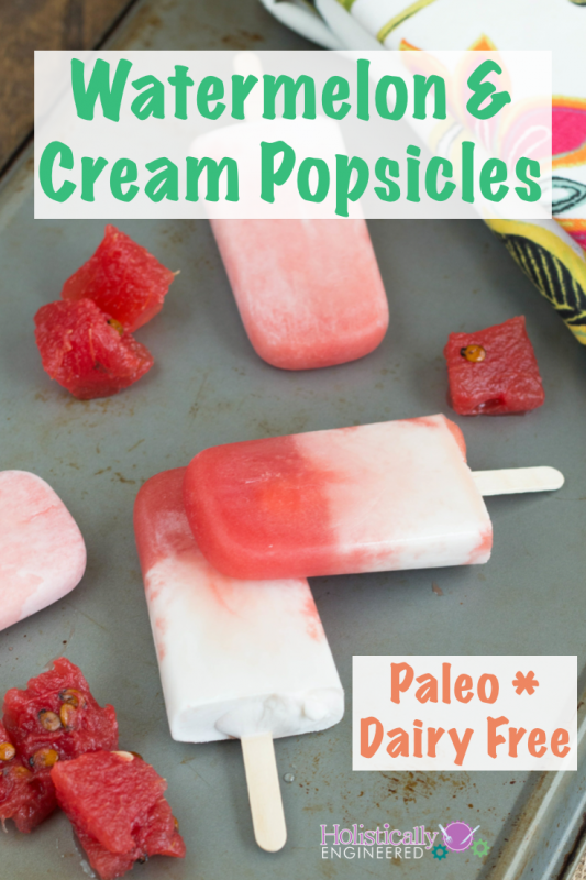 Paleo Watermelon & Cream Popsicles