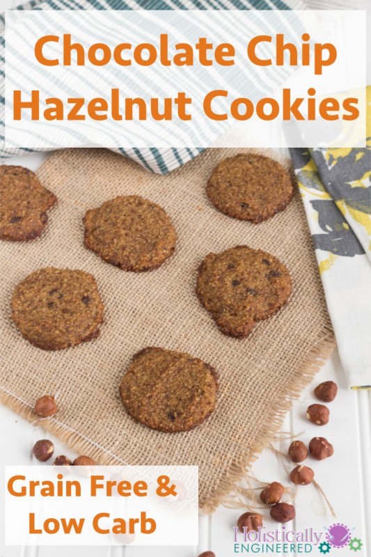 Grain Free Chocolate Chip Hazelnut Cookies #paleo #lowcarb